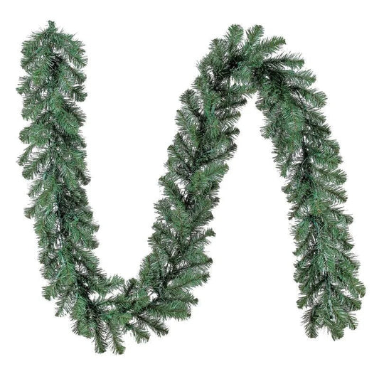 USA Essentials Christmas Artificial Christmas Garland, Clear Incandescent Lights, 9 ft