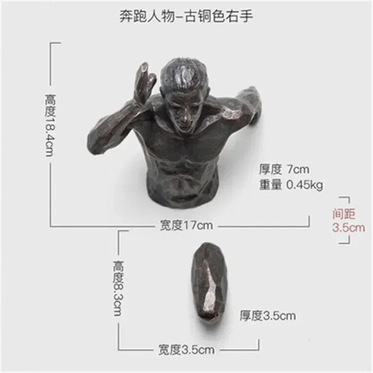 Nordic Resin Rock Climbing Statue Sports Running Man Wall Sculpture Decor Figur image 4