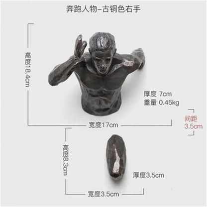 Nordic Resin Rock Climbing Statue Sports Running Man Wall Sculpture Decor Figur image 4