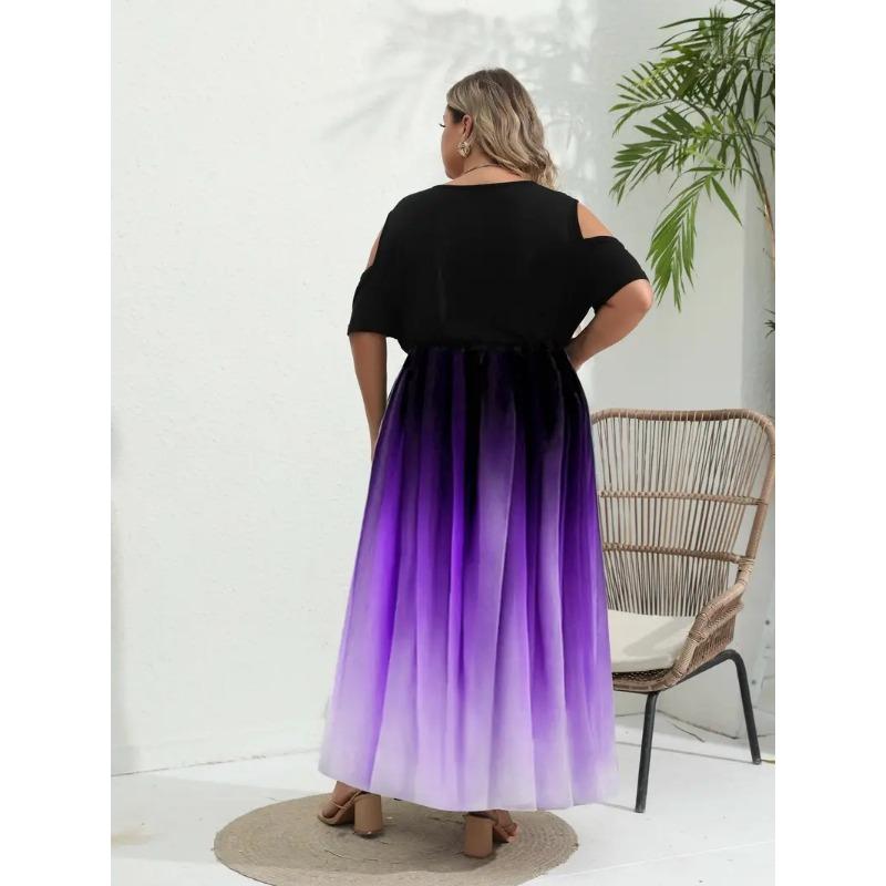 Women Fashion Summer Casual Off Shoulder Short Sleeve Dress Women Fashion E