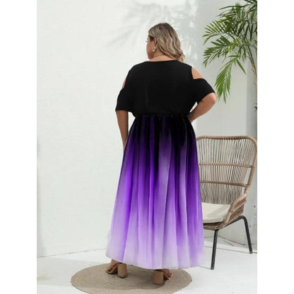 Women's Fashion Summer Casual Off Shoulder Short Sleeve Dress Women's Fashion E