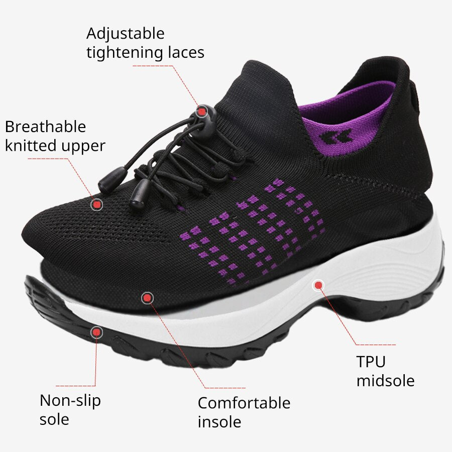 Women Fashion Sneaker for Walking Fitness Sport Shoes Chunky Platform Height In image 3
