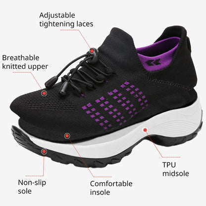 Women Fashion Sneaker for Walking Fitness Sport Shoes Chunky Platform Height In image 3
