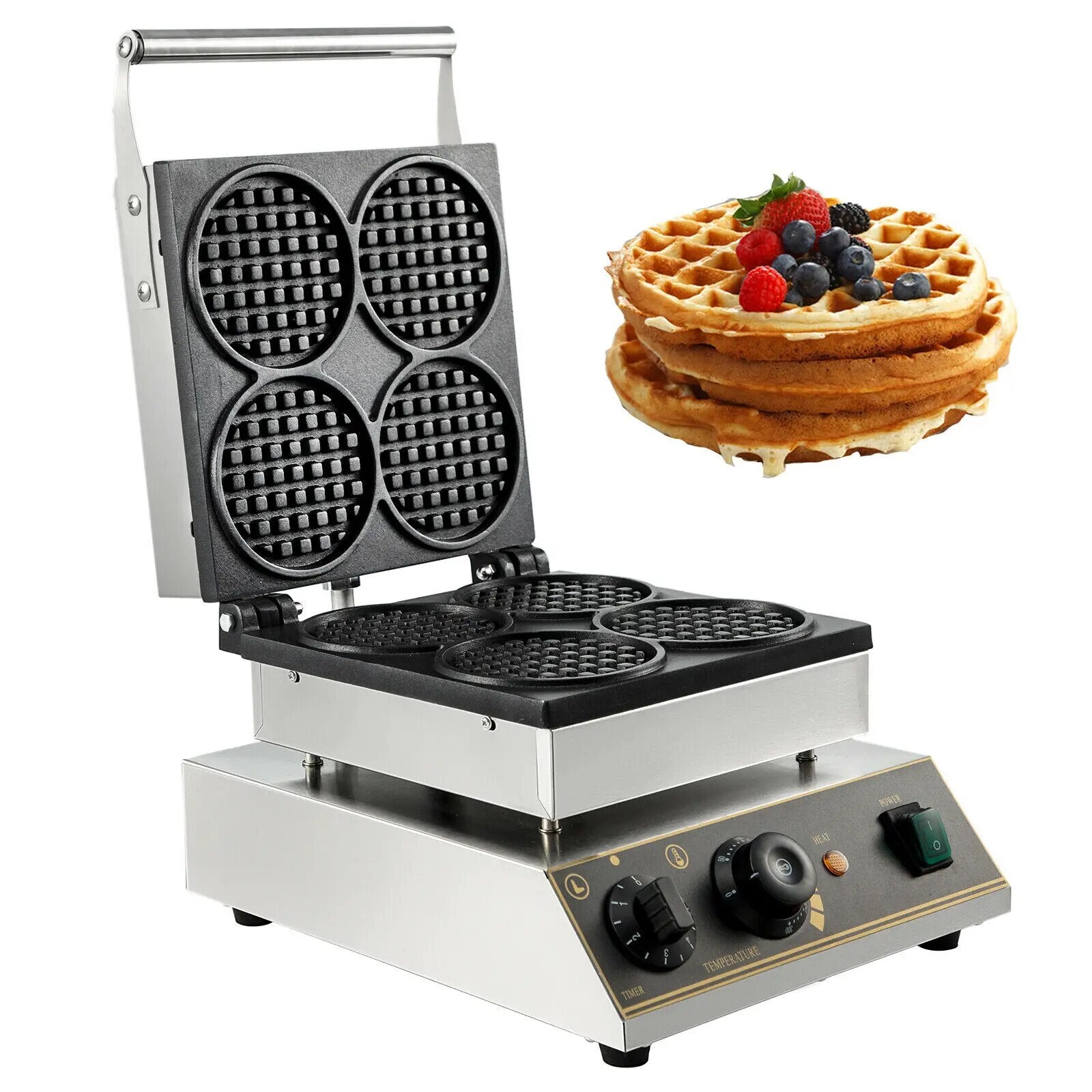 VEVOR Commercial Electric Waffle Maker Kitchen Appliance Home Round Square Shap image 3