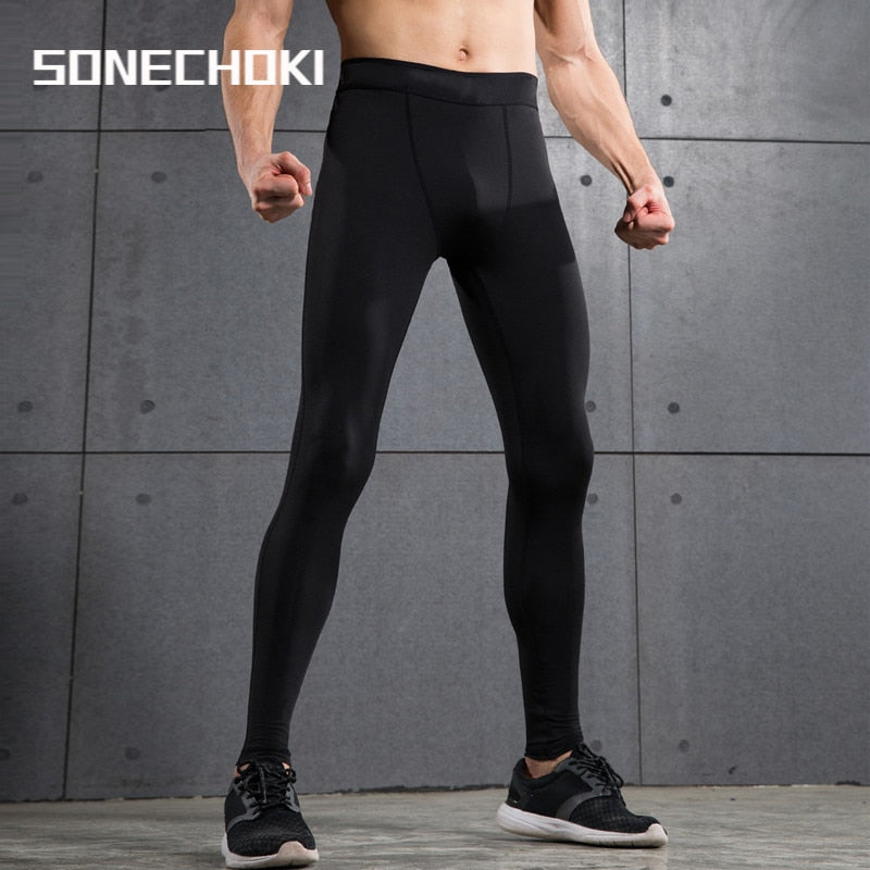 Men's Gym Compression Leggings Sport Training Pants Dry Fit Running Tights Fitne