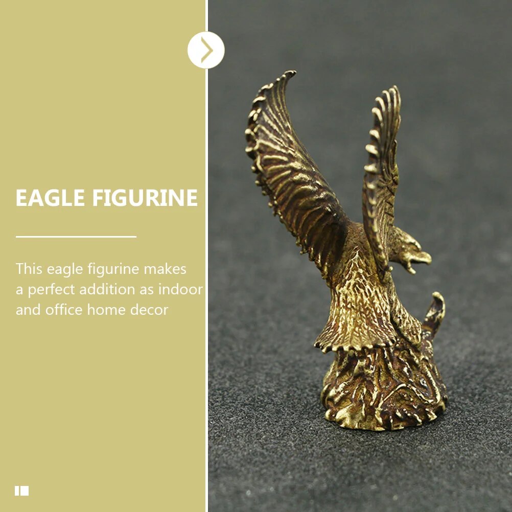 Brass Eagle Statue Decorative Eagle Sculpture Figurine Ornament Desk Eagle Decor image 3