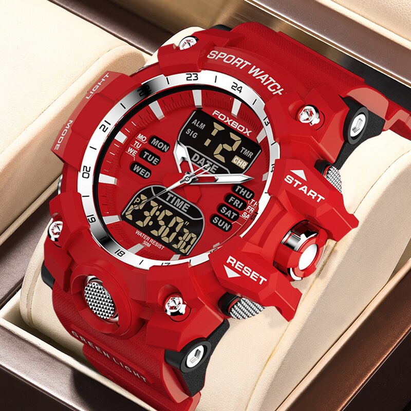 New Men Watch Dual Time LED Digital Watch for Men Waterproof Chronograph Quartz image 1