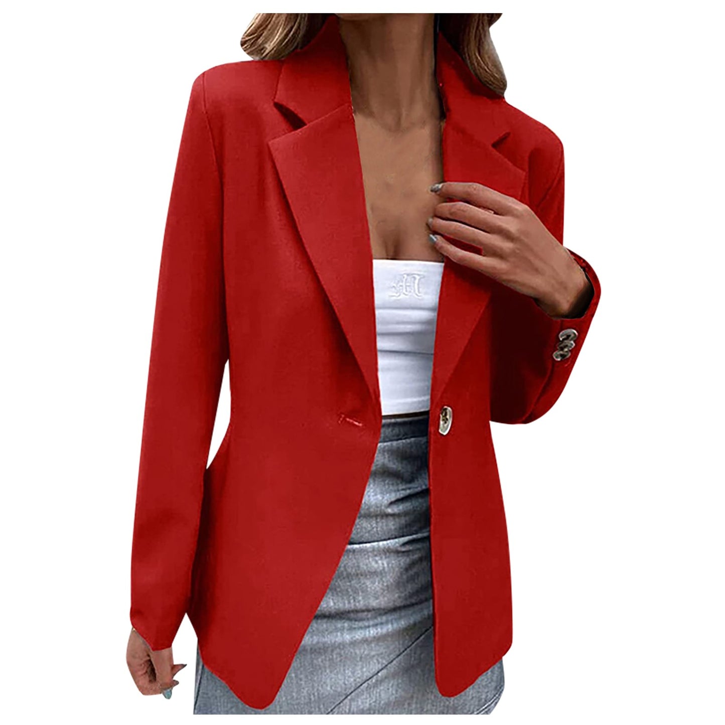 Women Office Work Wear Suit Blazer 2022 Spring Autumn Solid Casual Single Butto image 1