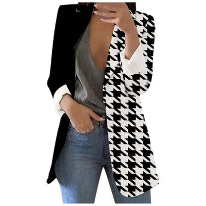 Suit Jacket 2024 Spring Jacket Women's Pioneer Design Checkered Coat Commuter O