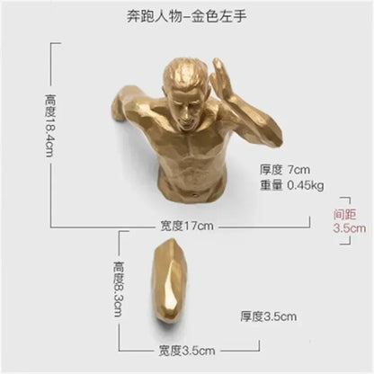 Nordic Resin Rock Climbing Statue Sports Running Man Wall Sculpture Decor Figur image 5