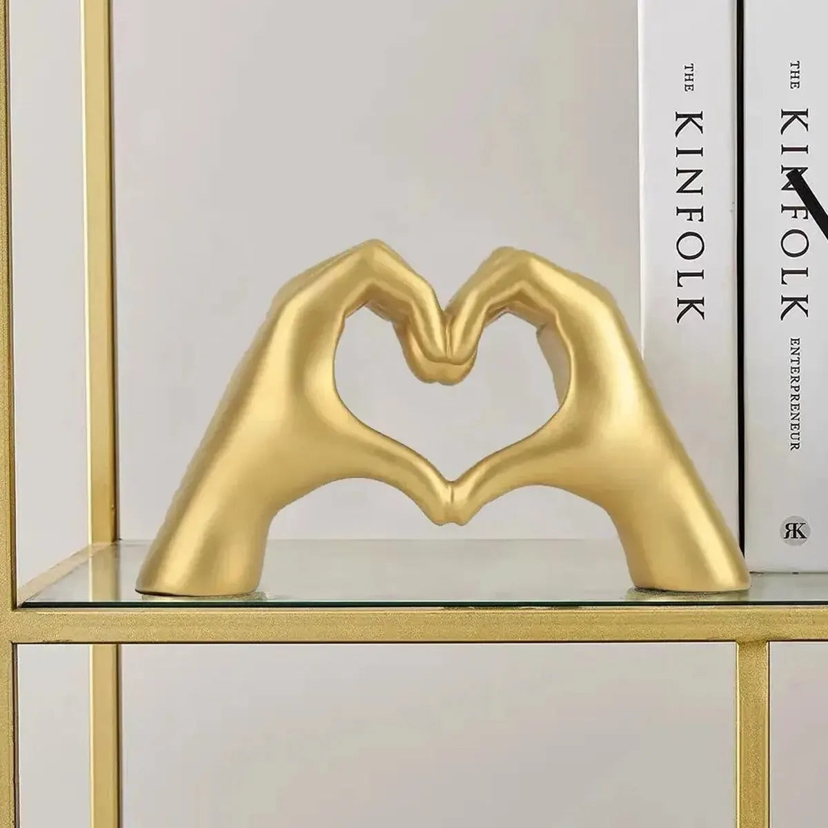 1pc Gesture Decoration, Heart Finger Statue Modern Art Sculpture Personalized H image 5