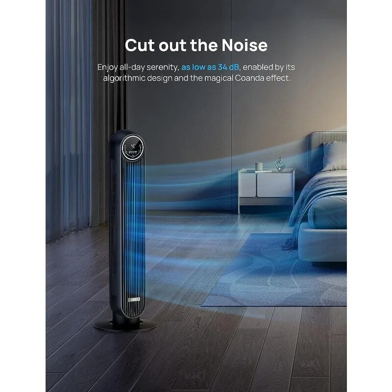 Smart Oscillating Quiet Fans Blow Cold Air, Standing Cooling Floor Bladeless Fa image 5