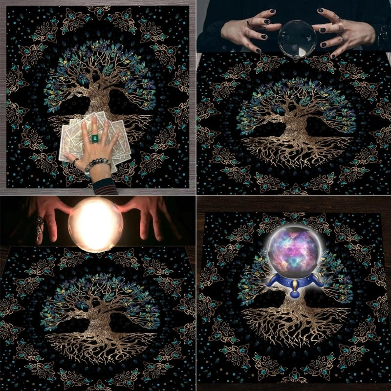 23x23In Flannel Tarot Tablecloth Rune Divination Altar Tarot Patch Table Cover image 3