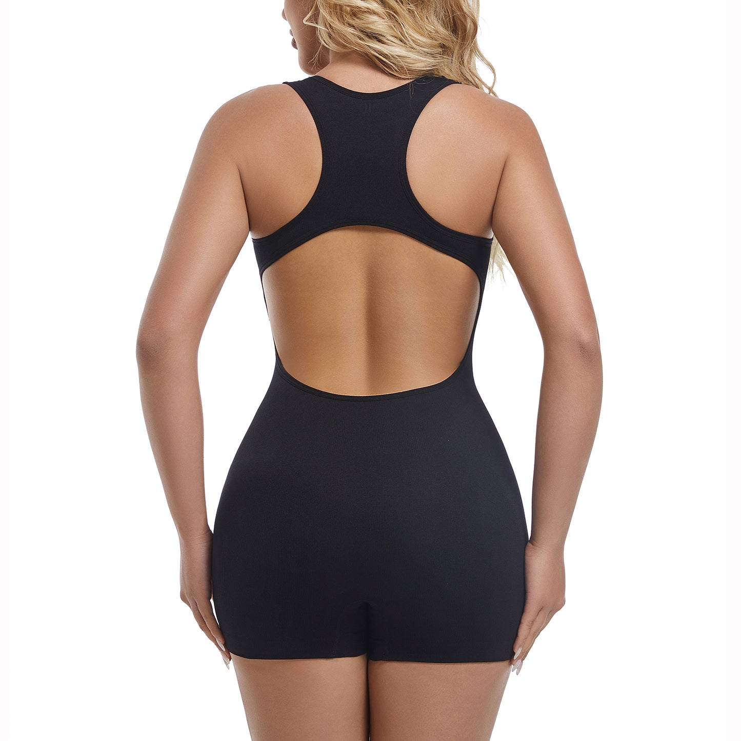 Women's Yoga Rompers  Jumpsuit Tummy Control One Piece Bodycon Stretch Short image 3