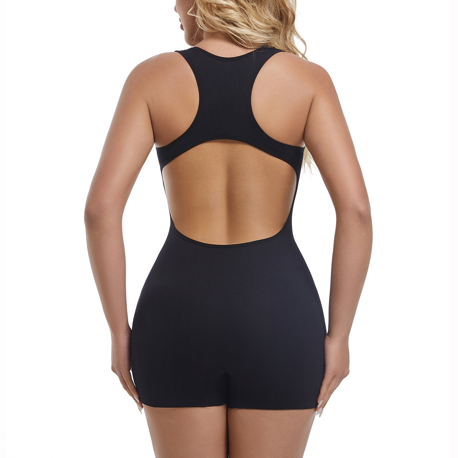 Women's Yoga Rompers  Jumpsuit Tummy Control One Piece Bodycon Stretch Short image 3