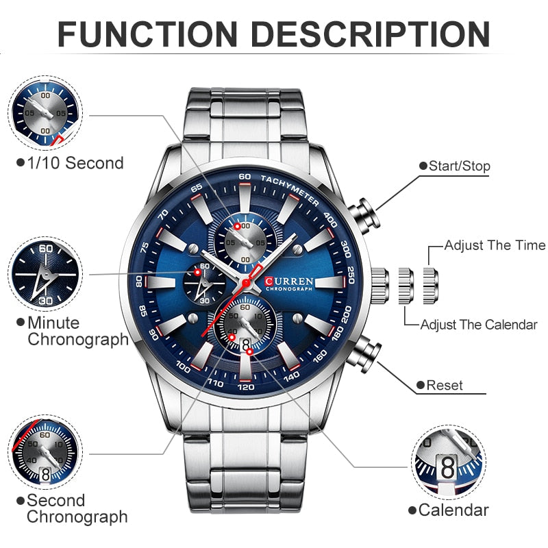 New Watches for Men Top Luxury Brand CURREN Quartz Men’s Watch Sport Waterproof image 5
