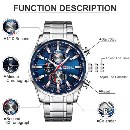 New Watches for Men Top Luxury Brand CURREN Quartz Men’s Watch Sport Waterproof image 5