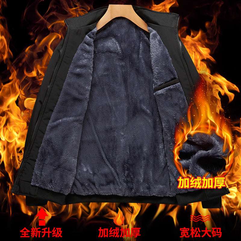 Bojsd Autum Winter Men'S Jackets Middle Aged Elderly Cotton Padded Jackets Large
