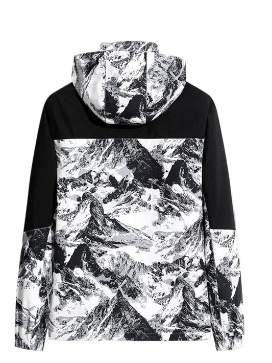 New Men's Hooded Jacket Lightweight Breathable Windproof Waterproof Outdoor Coa image 0