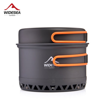 Widesea Camping 1.3L 2.3L Cookware Outdoor Cooking Set Heat Cooker Travel Table image 0