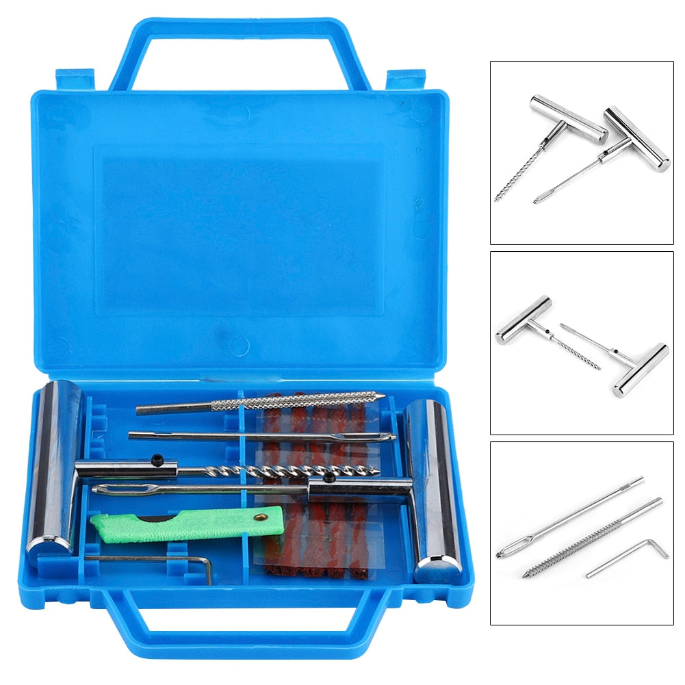 11pcs Motorbike Tire Repair Kit Car Motorcycle Bike Emergency Tubeless Tire Puncture  Repair Maintenance Tools Kit