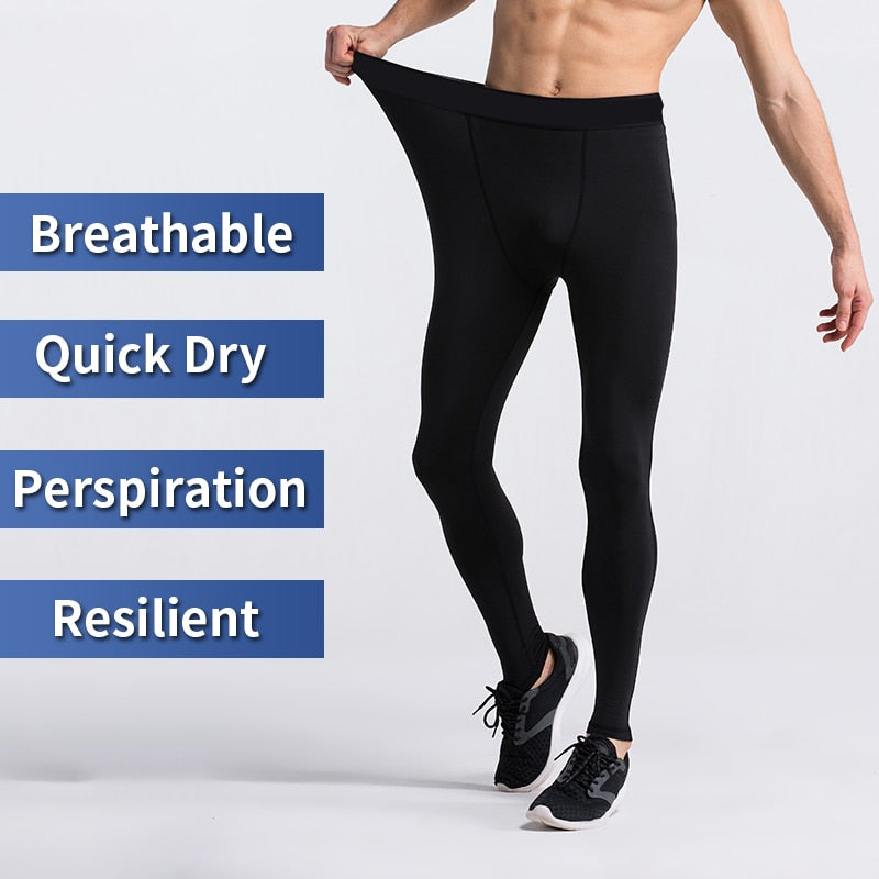 Men's Gym Compression Leggings Sport Training Pants Dry Fit Running Tights Fitne image 3