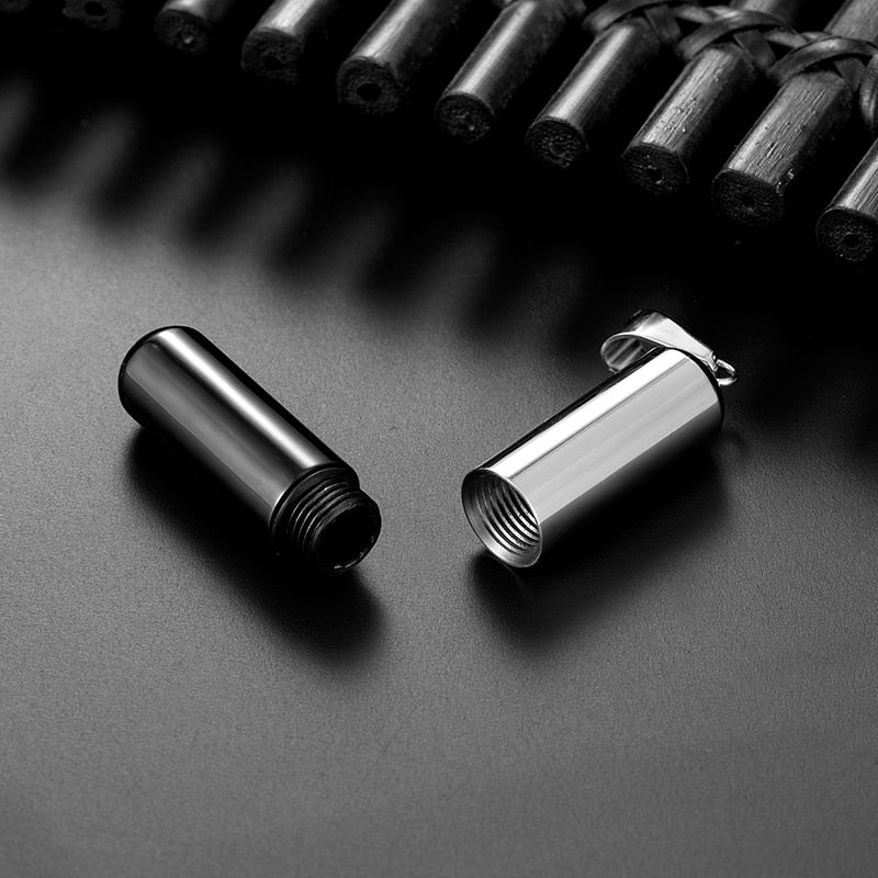 Cylindrical Perfume Box Stainless steel Pendant Pet Urn Necklace Drifting bottl image 5