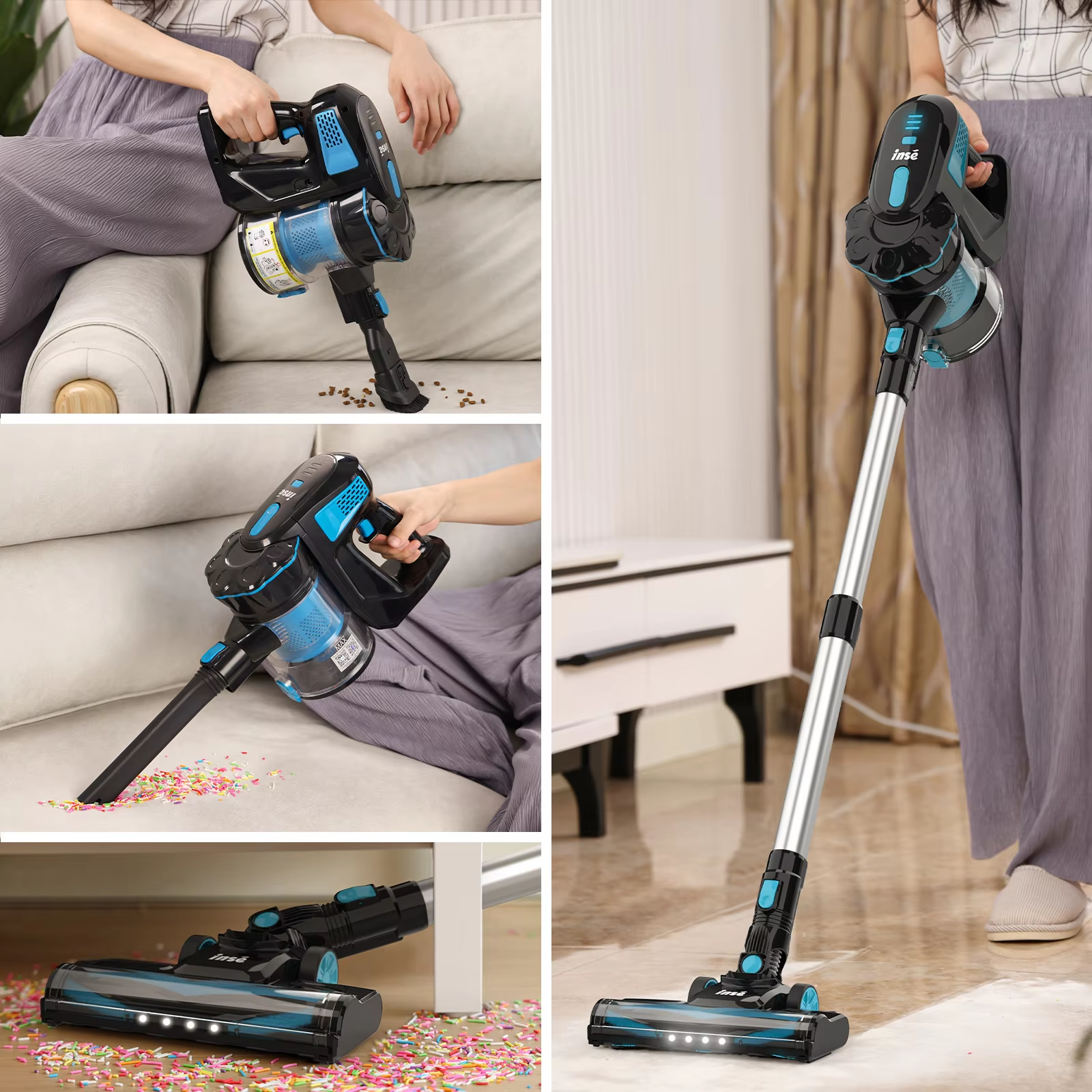 INSE V770 20KPa Cordless Vacuum Cleaner 6-in-1 Cordless Stick Vacuum Up to 45mi image 4