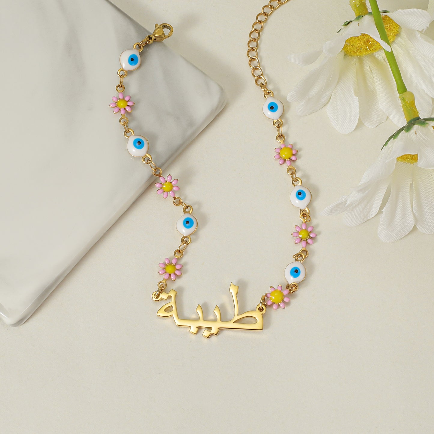 Arabian Devil Eyes Set | Muslim Customizable 18k Stainless Steel Tri-Color Opti image 4