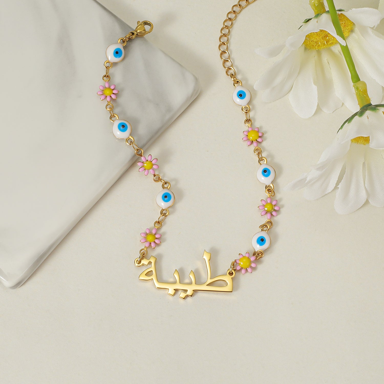 Arabian Devil Eyes Set | Muslim Customizable 18k Stainless Steel Tri-Color Opti image 4