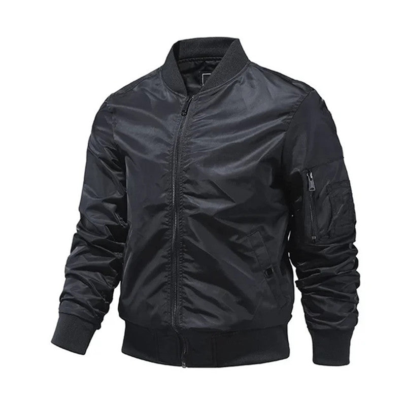 men's jackets, monochrome bomber jackets, outdoor clothing, pilot baseball jack image 2
