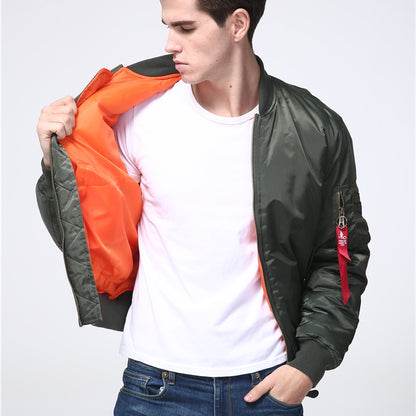 Military tactical Male Army MA-1 Flight Bomber Jacket Baseball Varsity College  image 13