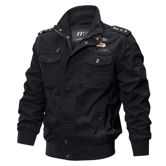 Motorcycle Military Bomber Jacket Men Spring Autumn Motor Casual Multi-Pocket P