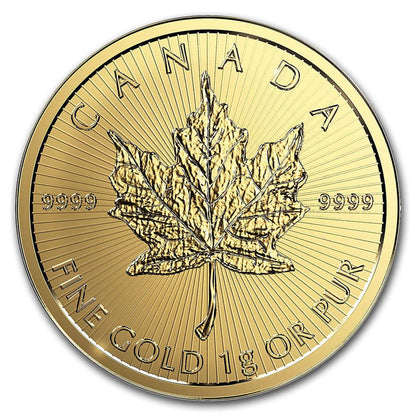1 gram Gold Maple Leaf - Maplegram 25™ (Random Year) BU image 0