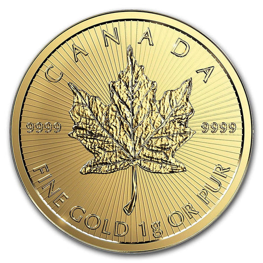 1 gram Gold Maple Leaf - Maplegram 25™ (Random Year) BU image 0