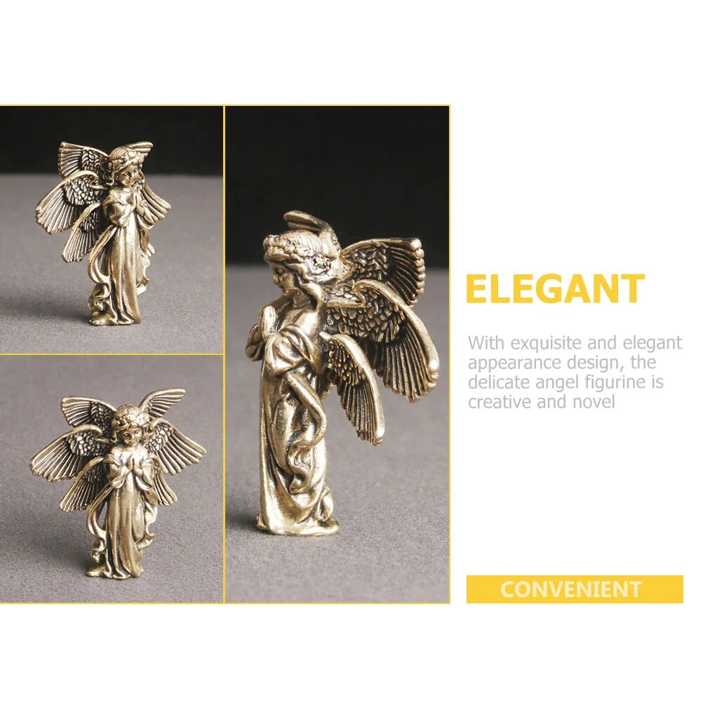Brass Craft Angel Figurine Angel Statue Sculpture Small Cupid-shape Decoration image 5