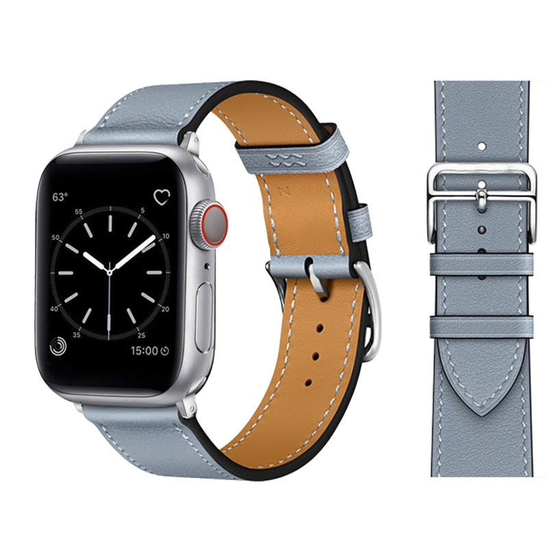 Leather strap For Apple watch band 44mm 45mm 49mm 41mm 40mm Accessorie wristban image 5