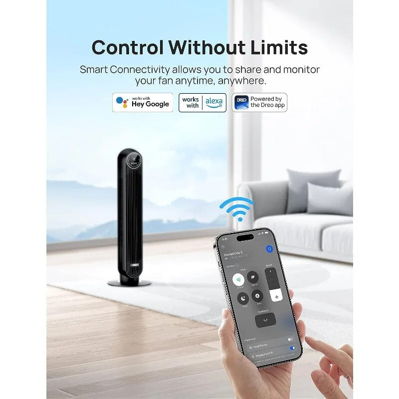 Smart Oscillating Quiet Fans Blow Cold Air, Standing Cooling Floor Bladeless Fa image 7