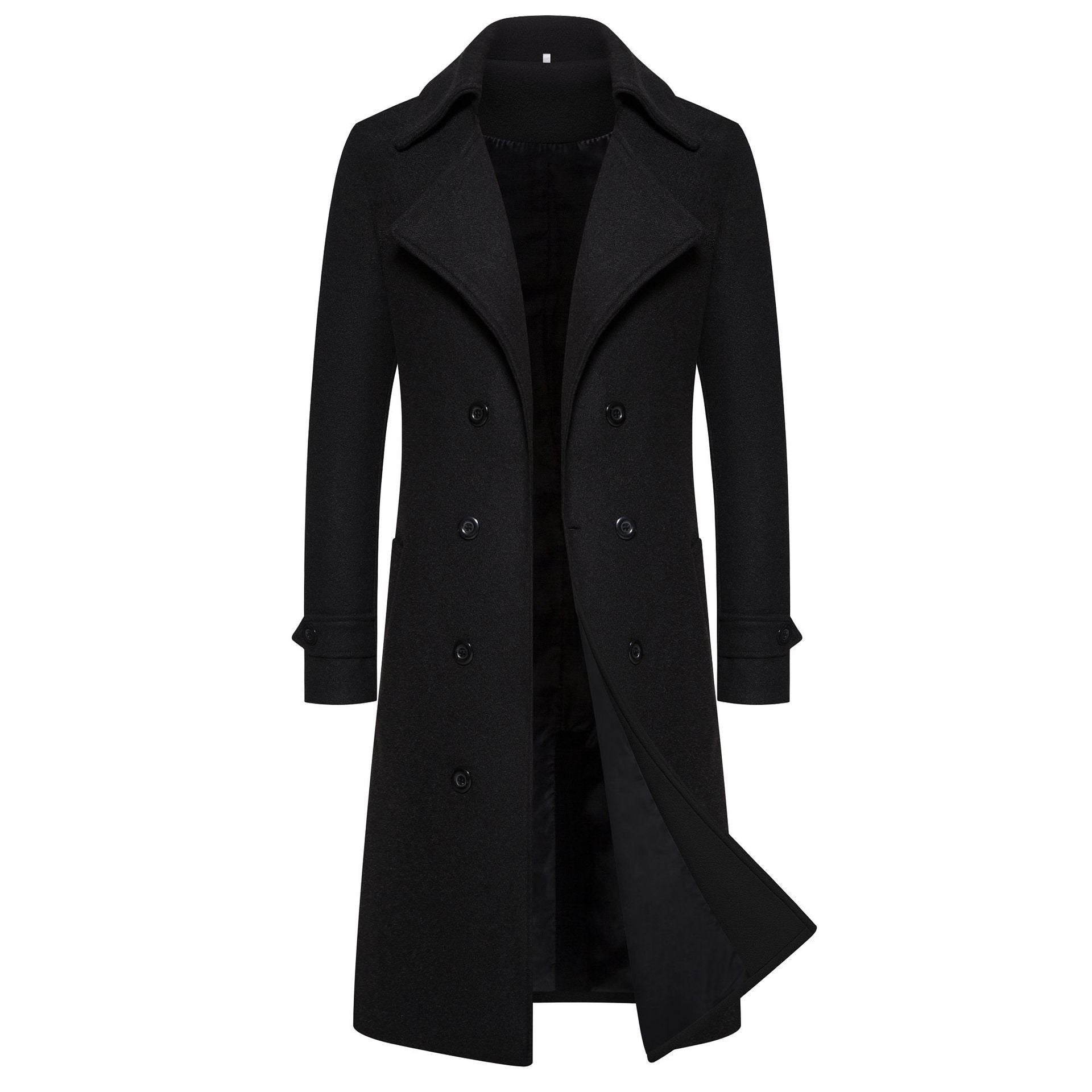 Spring Long Woolen Coats Men Fashion Double Breasted Trench Coats Autumn Turn D image 1