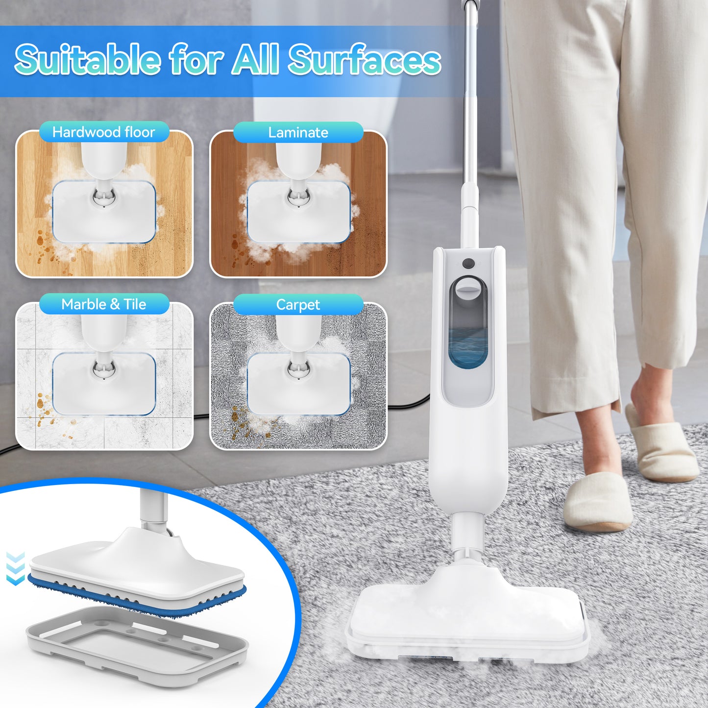 Powerful Steam Mop High Temperature Cleaning Detachable Handheld Steam Cleaners image 4