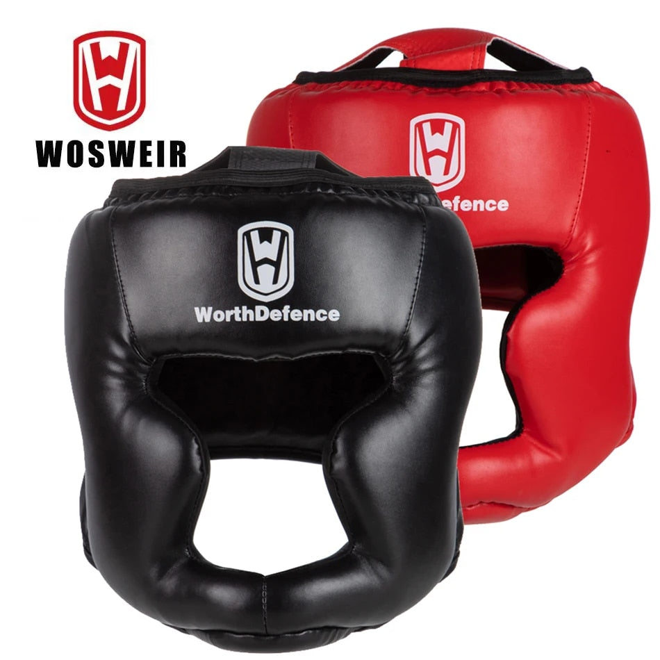 WOSWEIR Kick Boxing Helmet PU Karate Muay Thai Guantes De Boxeo Free Fight MMA image 1