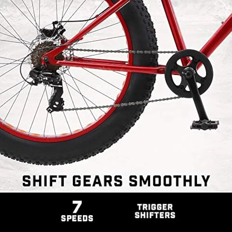 Aztec Men And Women Fat Tire Bike, 18-" Steel Frame, 26-" Wheels, 4-Inc