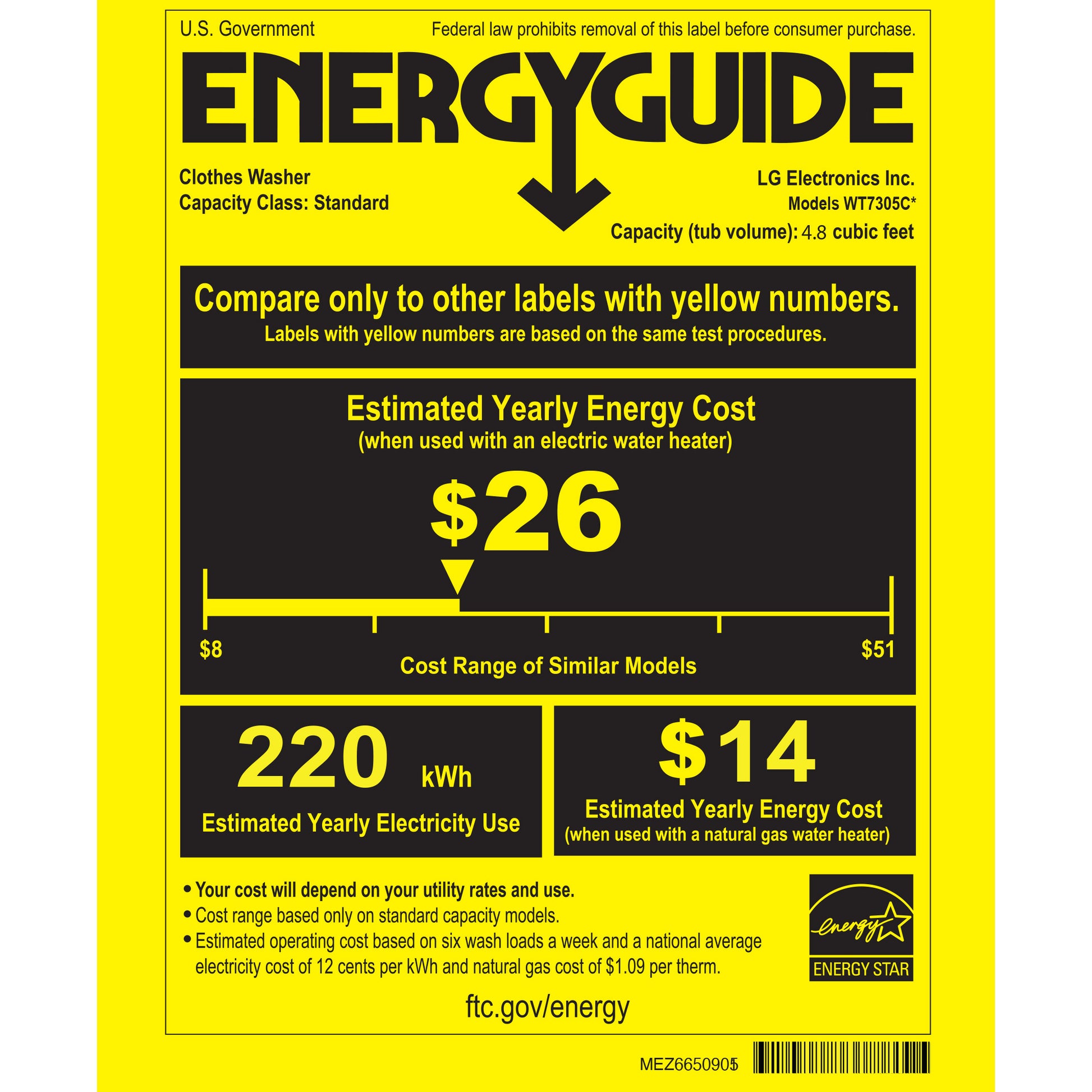 LG 4.8 cu. ft. Mega Capacity Top Load Washer and 7.3 cu. ft. ELECTRIC Dryer with image 0