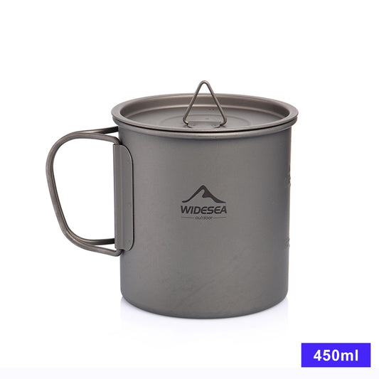 Widesea Camping Mug Titanium Cup Tourist Tableware Picnic Utensils Outdoor Kitc image 0