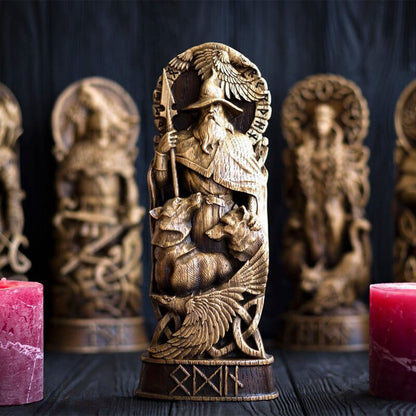 Resin Statue Nordic Gods Odin Sol Loki Freya Legend Viking God Carving Asa Prot image 9