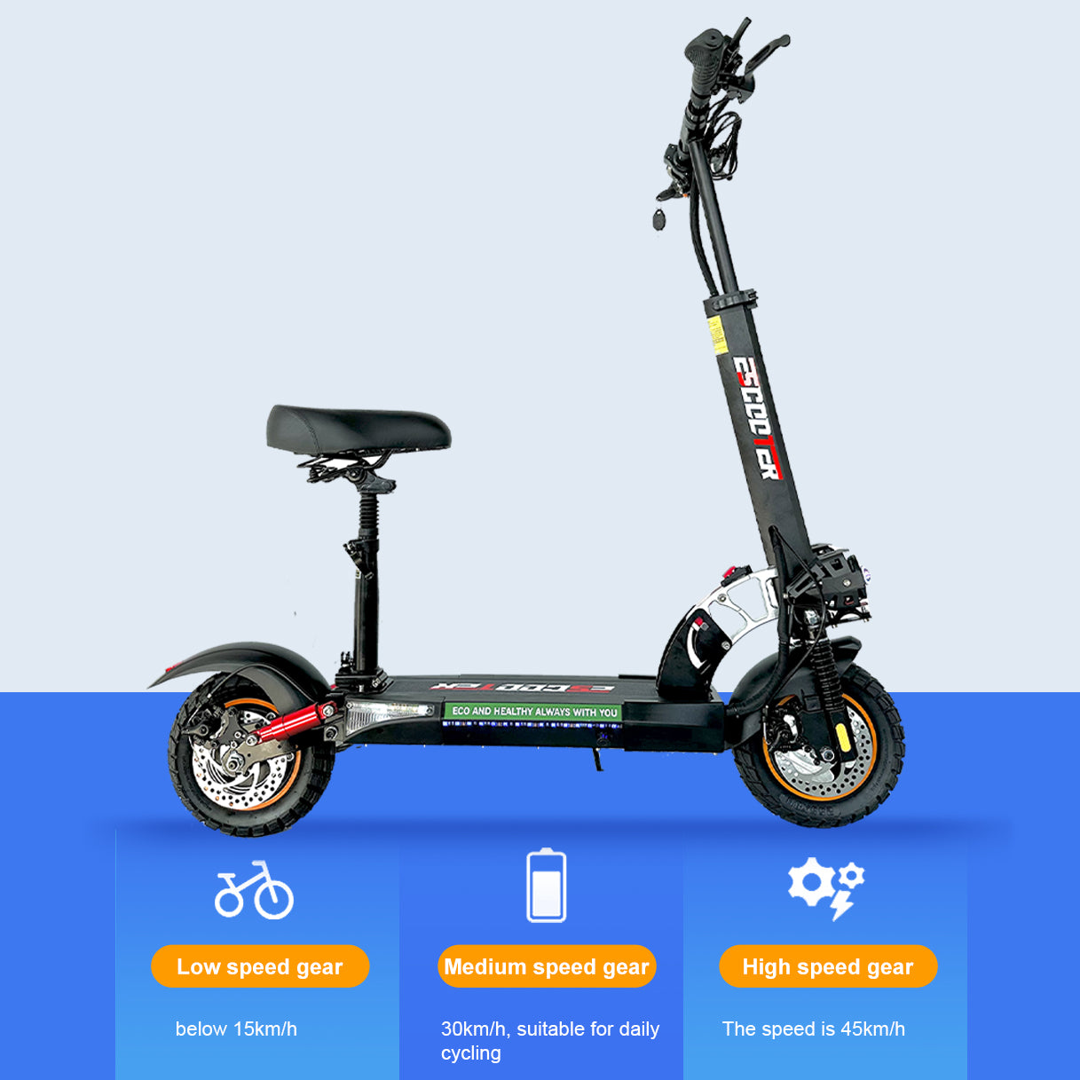 7 Days Delivery 800W Powerful Electric Kick Scooter Anti-skid Off Road Tire 45K image 3