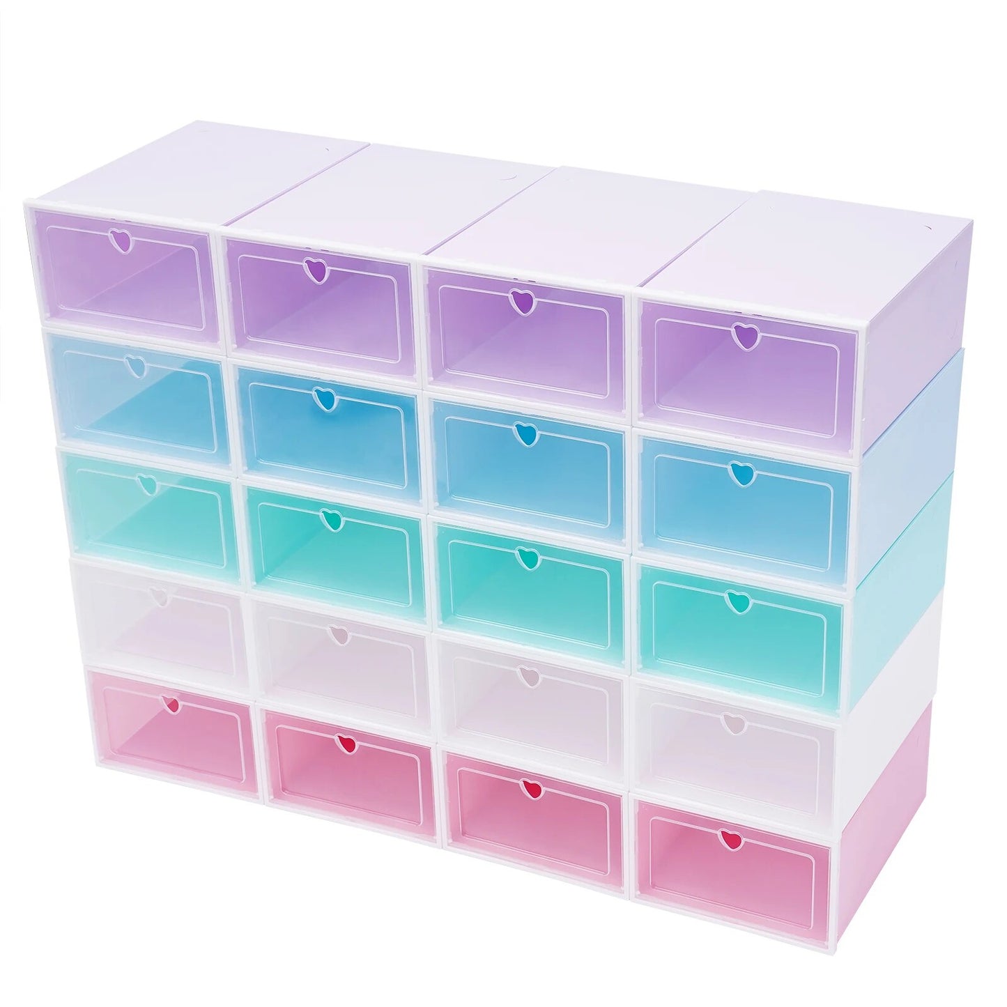 (20) Clear Shoe Storage Boxes Flip Plastic Stackable Sneaker Holder Organizer B image 8