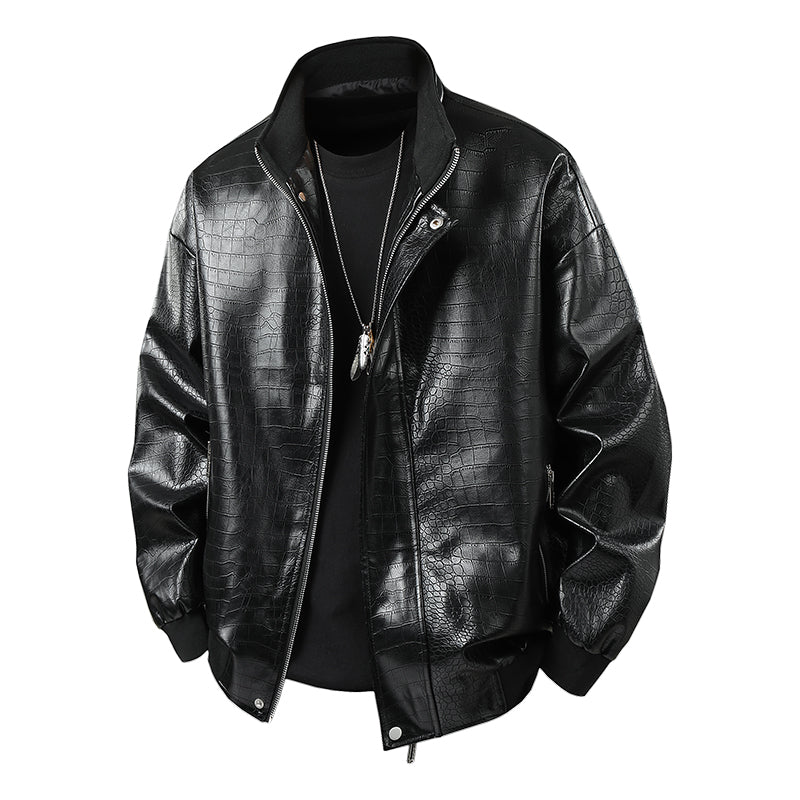 Men Fashion Trend Autumn Winter Outdoor Highquality Imitation Leather Jacket Co image 2