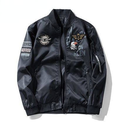 Winter Bomber Jacket Men Military Pilot Jacket Badge Fashion Double Side Wear M image 13