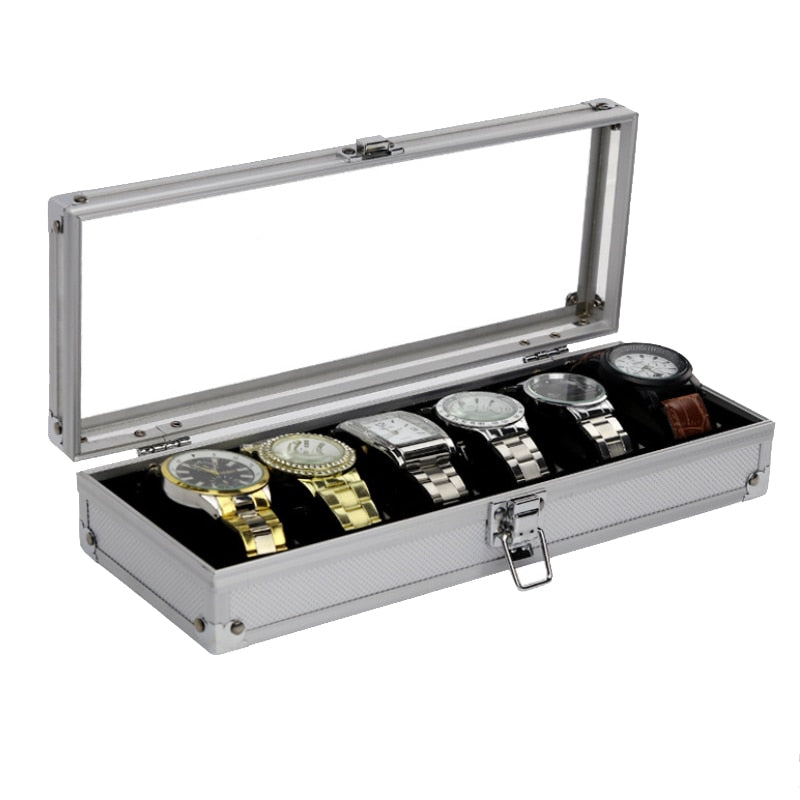Handmand Slots Aluminum Alloy Display Watch Box Organizer Jewelry Storage Case  image 2